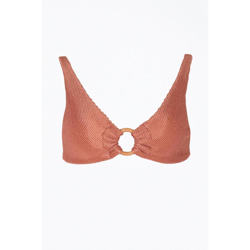NEW SOAH rebecca ribbed o-ring bikini top in blush